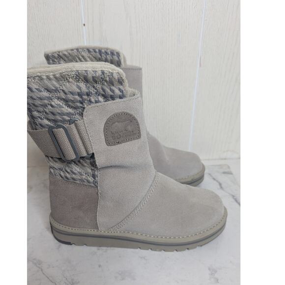 Sorel Newbie suade leather winter snow boots warm two tone gray sz 6.5 womens - Picture 8 of 10